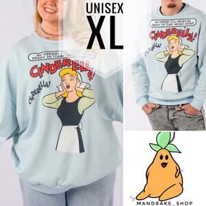 Disney Cinderella Princess Sweater- Cakeworthy XL Comic Crewneck Long Sleeve